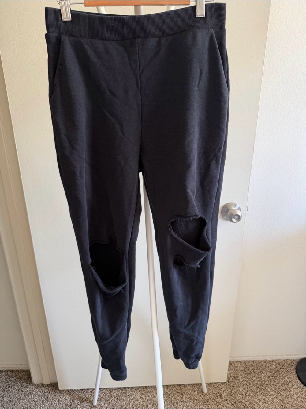 Zara Black Distressed Kids Jogger Pants